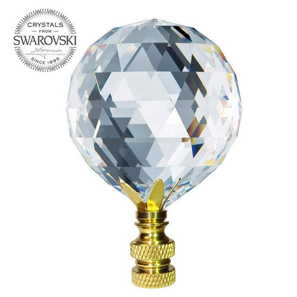 Lamp Shade Finial 40mm Clear Faceted Ball Swarovski Strass Crystal