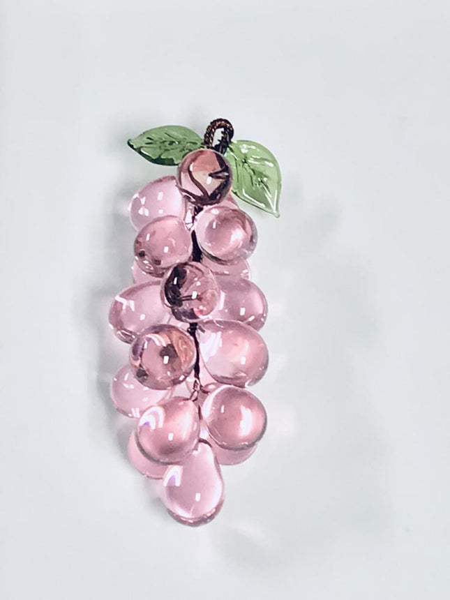 Crystal Pink Grapes with Green Leaves, Vintage