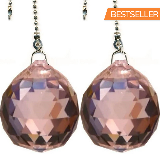 crystal fan pulley 40mm pink faceted ball prism magnificent brand