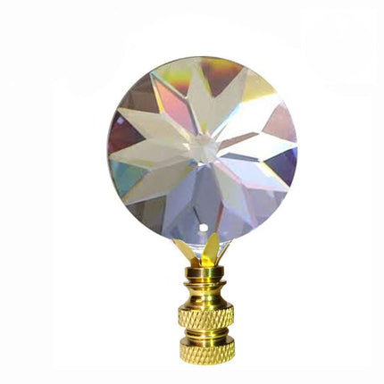 Lamp Shade Finial 40mm Clear Faceted Disk Prism Magnificent Crystal