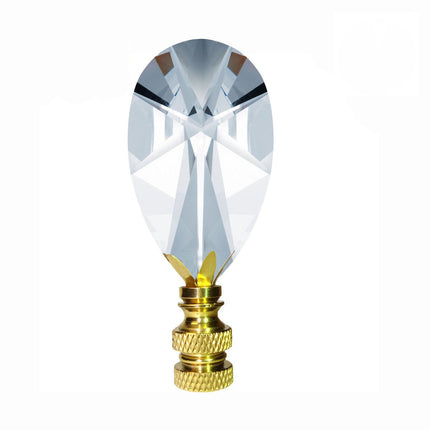Lamp Shade Finial Clear Almond Prism Magnificent Crystal