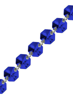 Magnificent Crystal Garland Blue 14mm Octagon Prism Strand