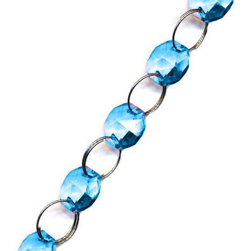 Magnificent Crystal Garland Aquamarine 40 inch Strand with Rings