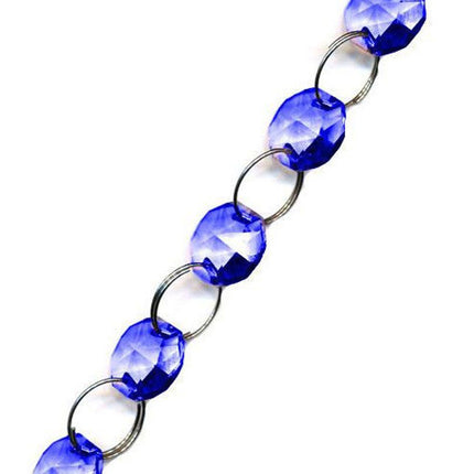 Magnificent Crystal Garland Blue 40 inch Strand with Rings