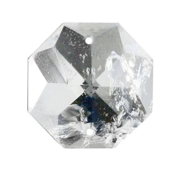 Brazilian Quartz 20mm Clear Octagon Rock Crystal Octagon with Two Hole ...