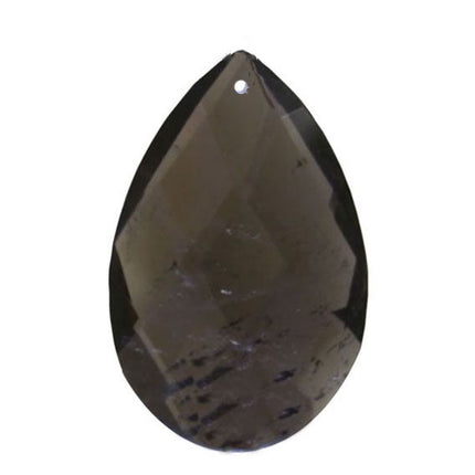 Brazilian Quartz 3-inch Faceted Almond Smoked Topaz Rock Crystal Prism