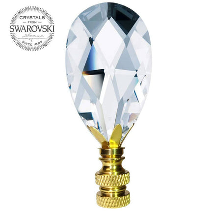 Lamp Shade Finial Clear Faceted Ball Swarovski Strass Crystal
