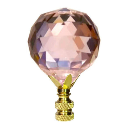 Lamp Shade Finial 40mm Pink Faceted Ball Magnificent Crystal