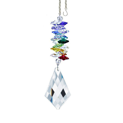 Clear Kite Crystal Rainbow Maker with Chain, Swarovski Crystal Suncatcher Ornament 