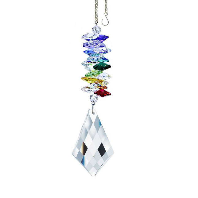 Clear Kite Crystal Rainbow Maker with Chain, Swarovski Crystal Suncatcher Ornament 