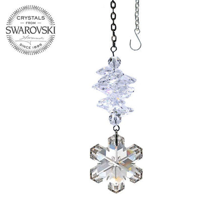 Crystal Suncatcher 3.5-inch Ornament Snowflake Prism Clear Rainbow Maker Made with Swarovski crystals