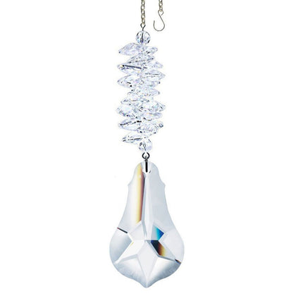 Crystal Ornament 5 inch Suncatcher Crystal Pendeloque Prism Clear Rainbow Maker Made with Swarovski crystals