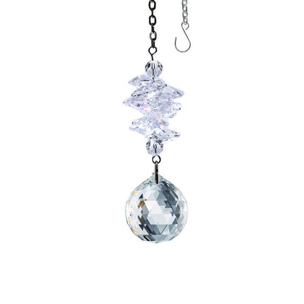 Crystal Suncatcher 3-inch Ornament Clear Faceted Ball Made with Swarovski crystals
