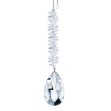 Crystal Ornament Suncatcher 7-inch Clear Almond Prism Crystal Ornament Made with Swarovski crystals