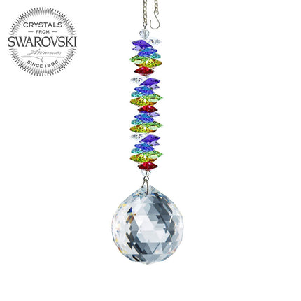Crystal Ornament 7-inch Suncatcher Colorful Ornament Swarovski Faceted Ball Prism Made with Swarovski crystals