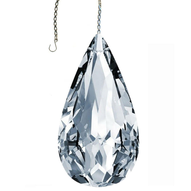 Crystal Suncatcher Modern Almond Prism 3 inch Swarovski Strass Clear Prism